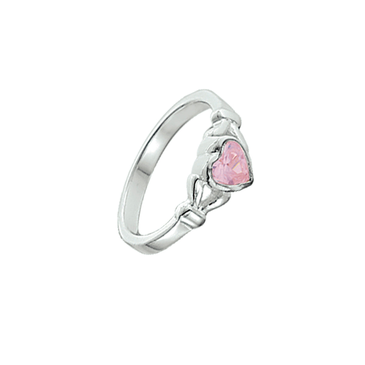 Ring hart roze zirkonia