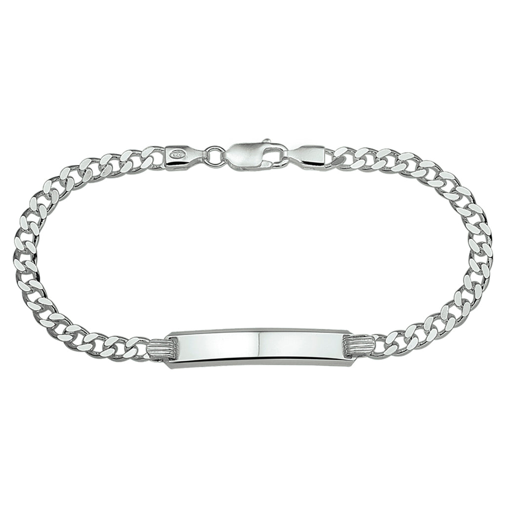 Graveerarmband gourmette 4-zijdes geslepen plaat 6 mm 19 cm