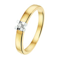 Goud bicolor ring 0.05ct h/si mt17 1/2