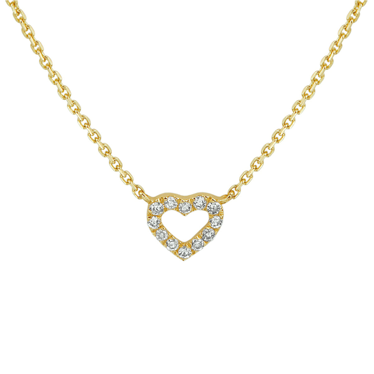 Collier hart diamant 0.05ct h p1 1mm 41-43-45 cm