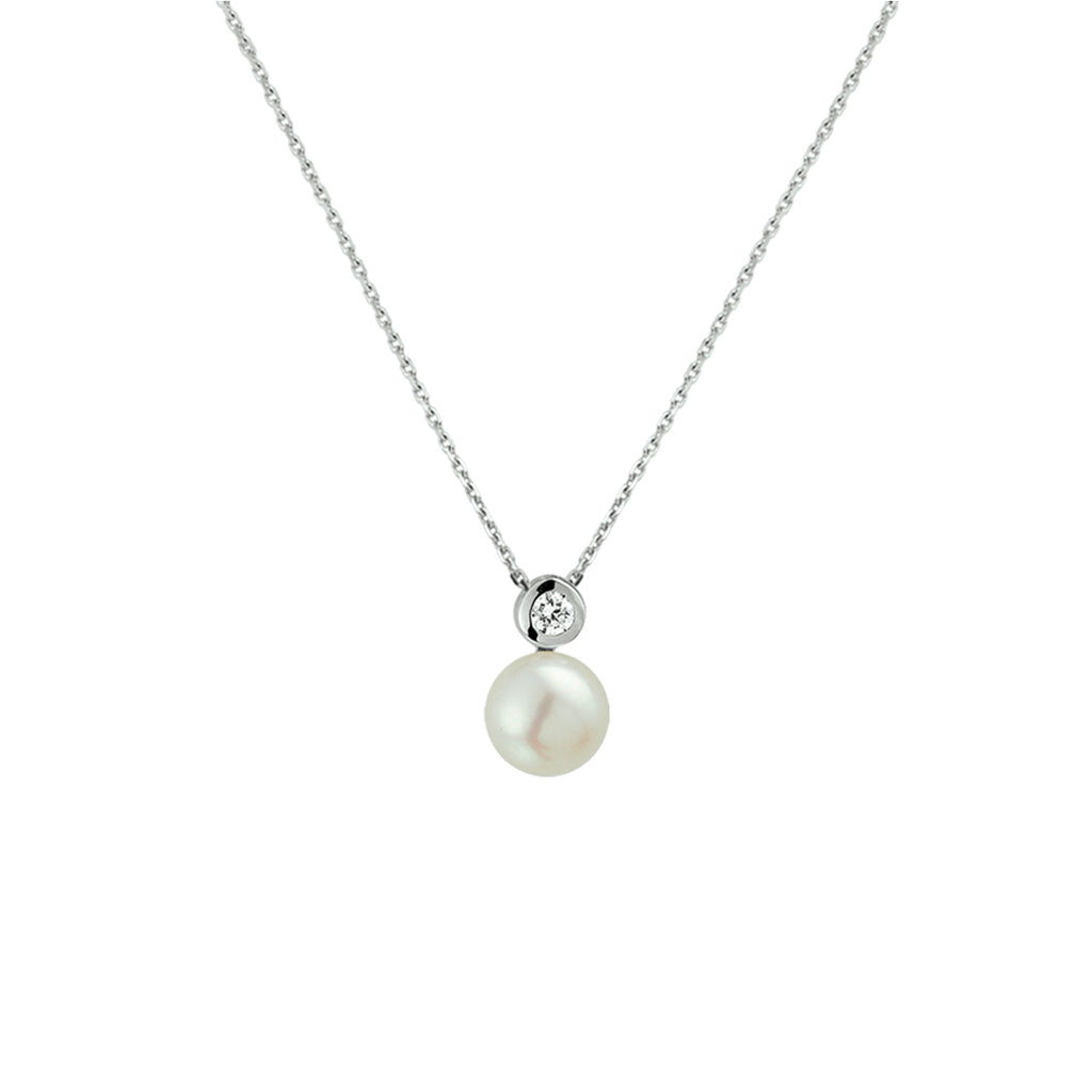 Collier parel en zirkonia 42 + 3 cm
