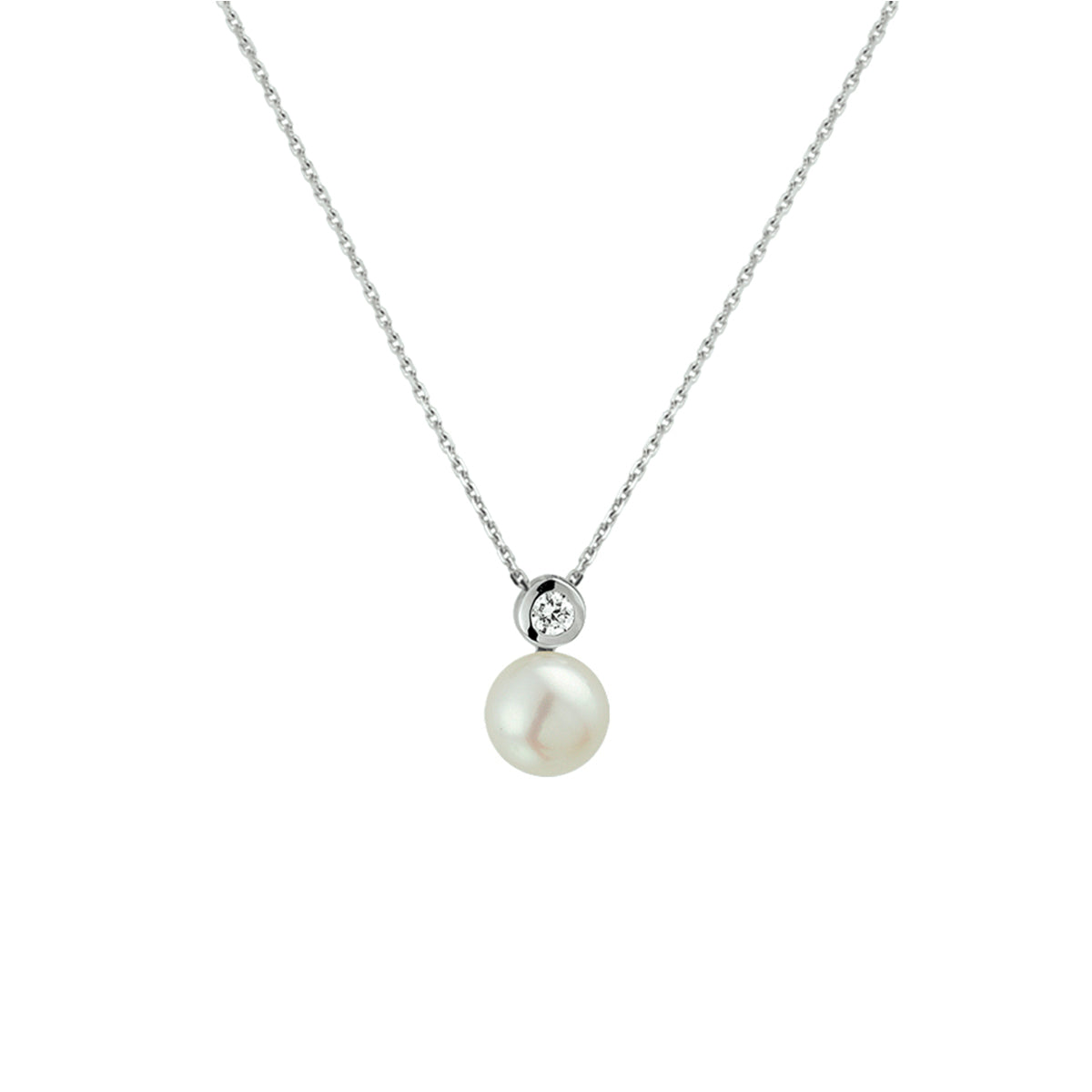 Collier parel en zirkonia 42 + 3 cm