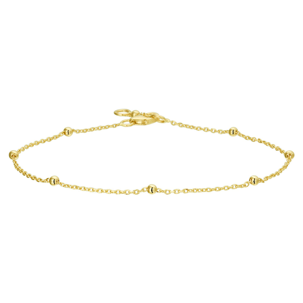 Armband anker bolletjes 1.0 mm 17 - 19 cm