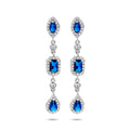 Oorhangers wit en blauw saffier zirkonia