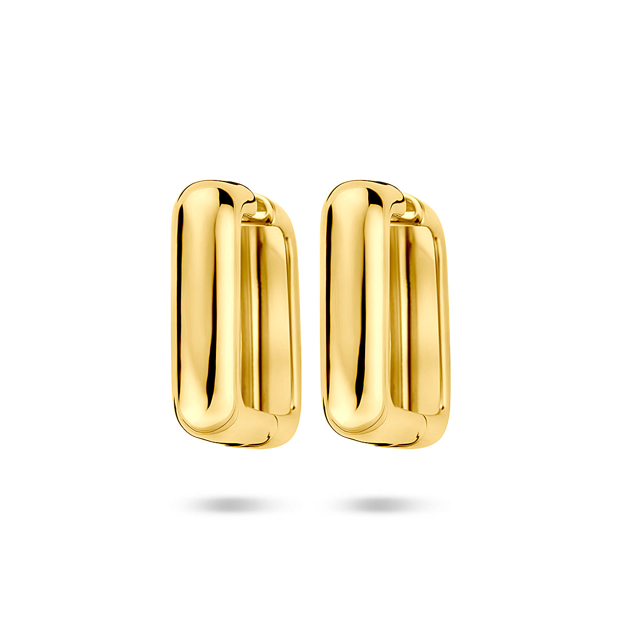 Goud geel op Zilver klap creolen (scharnier)