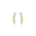14k Geelgouden oorknoppen zirkonia 12 mm