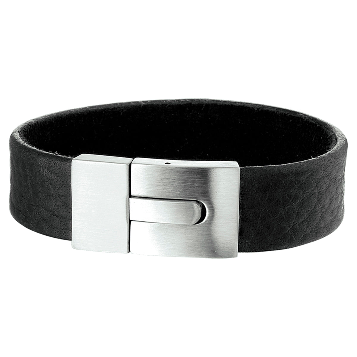 Armband leder mat 15 mm 21 cm