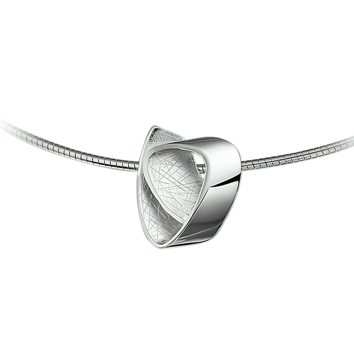 Collier gescratcht poli/mat 42 + 3 cm