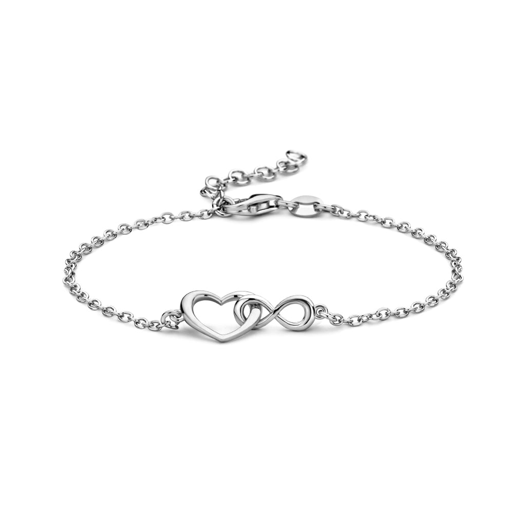 Armband hart en infinity 16 + 3 cm