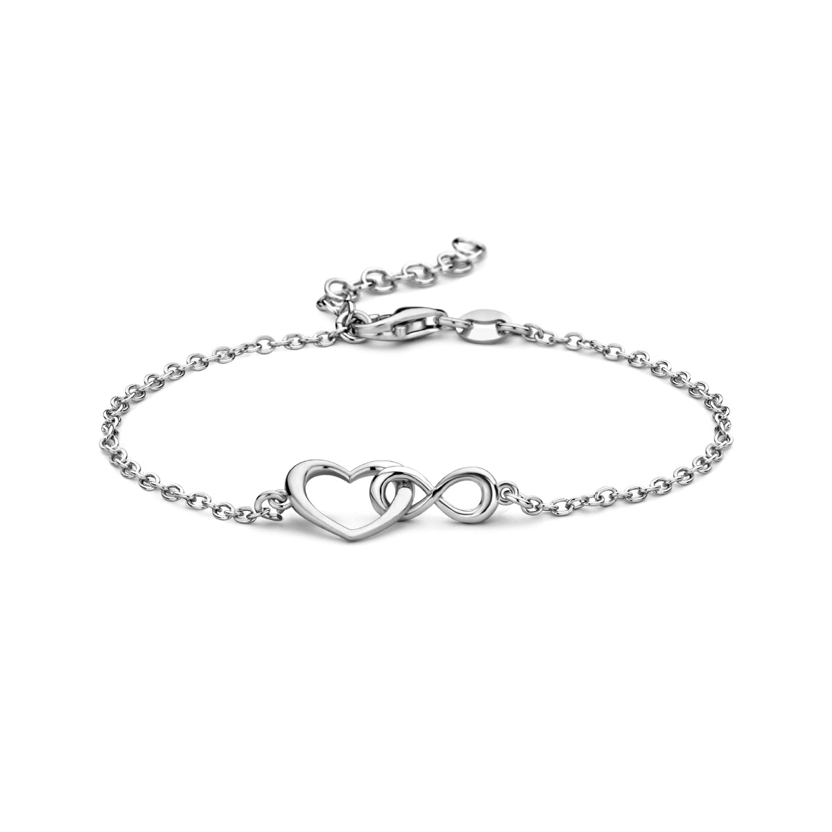 Armband hart en infinity 16 + 3 cm