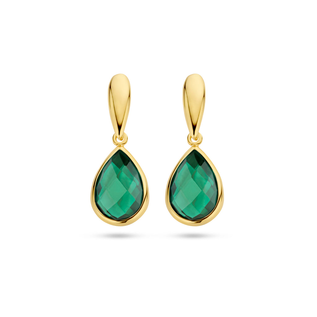Oorhangers groen agaat