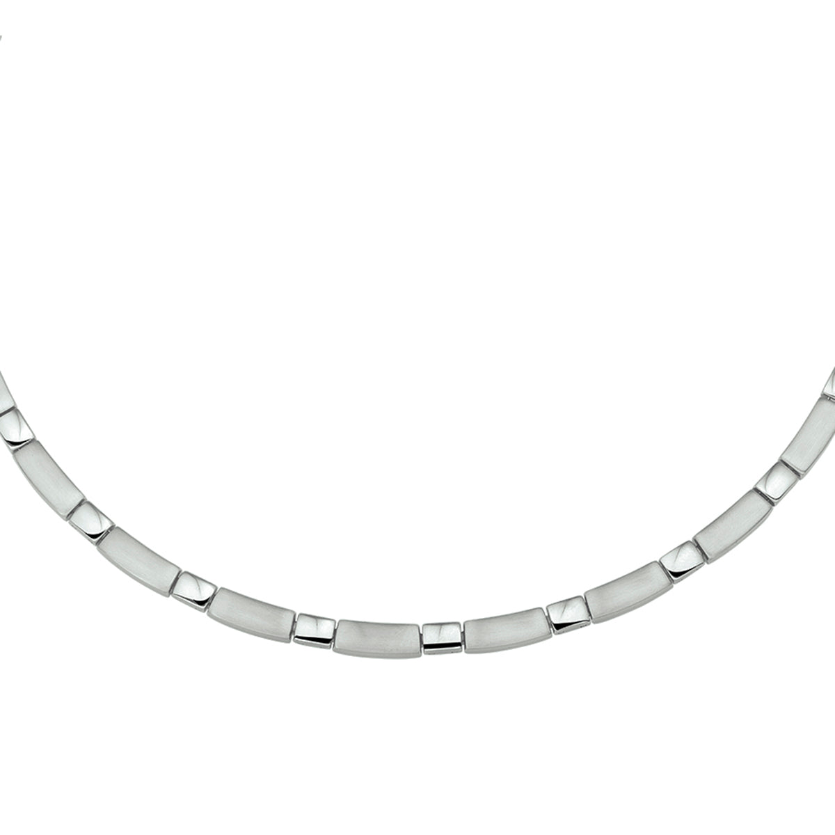 Collier poli/mat 5 mm 42 + 3 cm