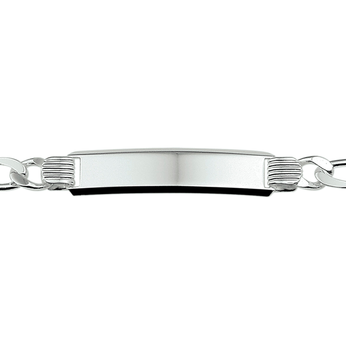 Graveerarmband figaro plaat 8 mm 20 cm
