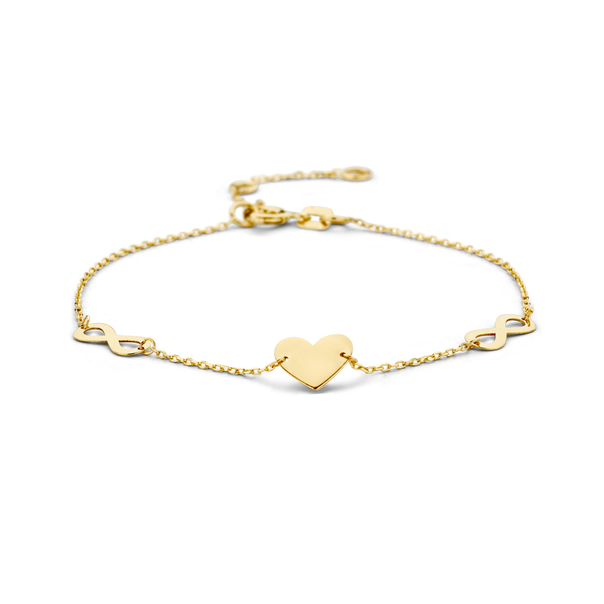Armband hart en infinity 15.5 - 17 - 18.5 cm