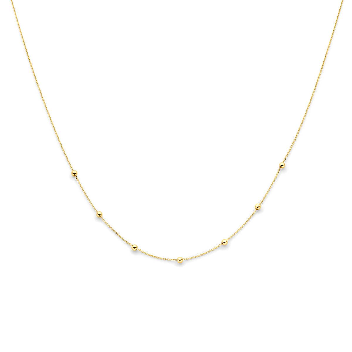Collier anker en bolletjes 1.0 mm 42 - 44 - 46 cm