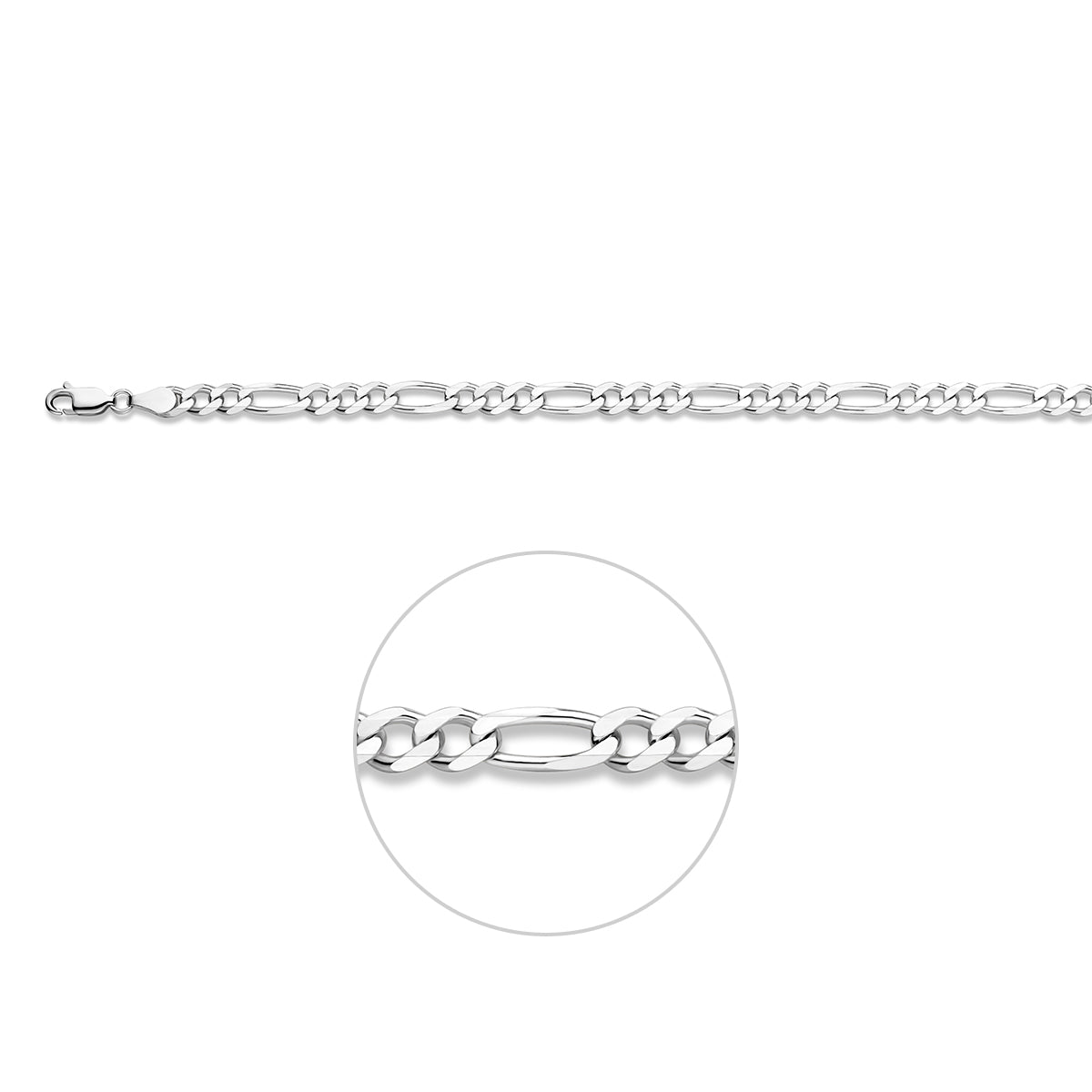 Collier Zilver Figaro 45 cm