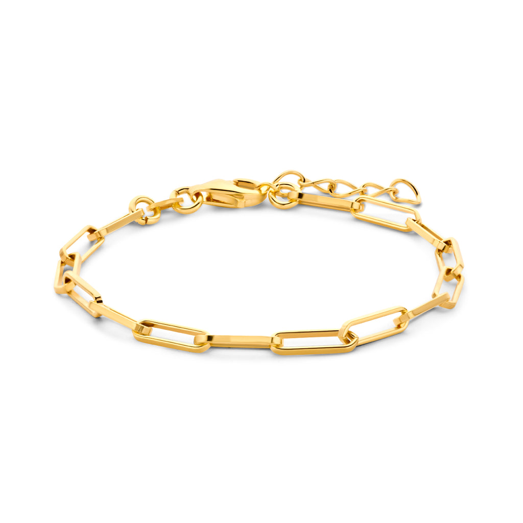 Armband paperclip vierkante buis 3.0 mm 15.5 + 2.5 cm 3 micron