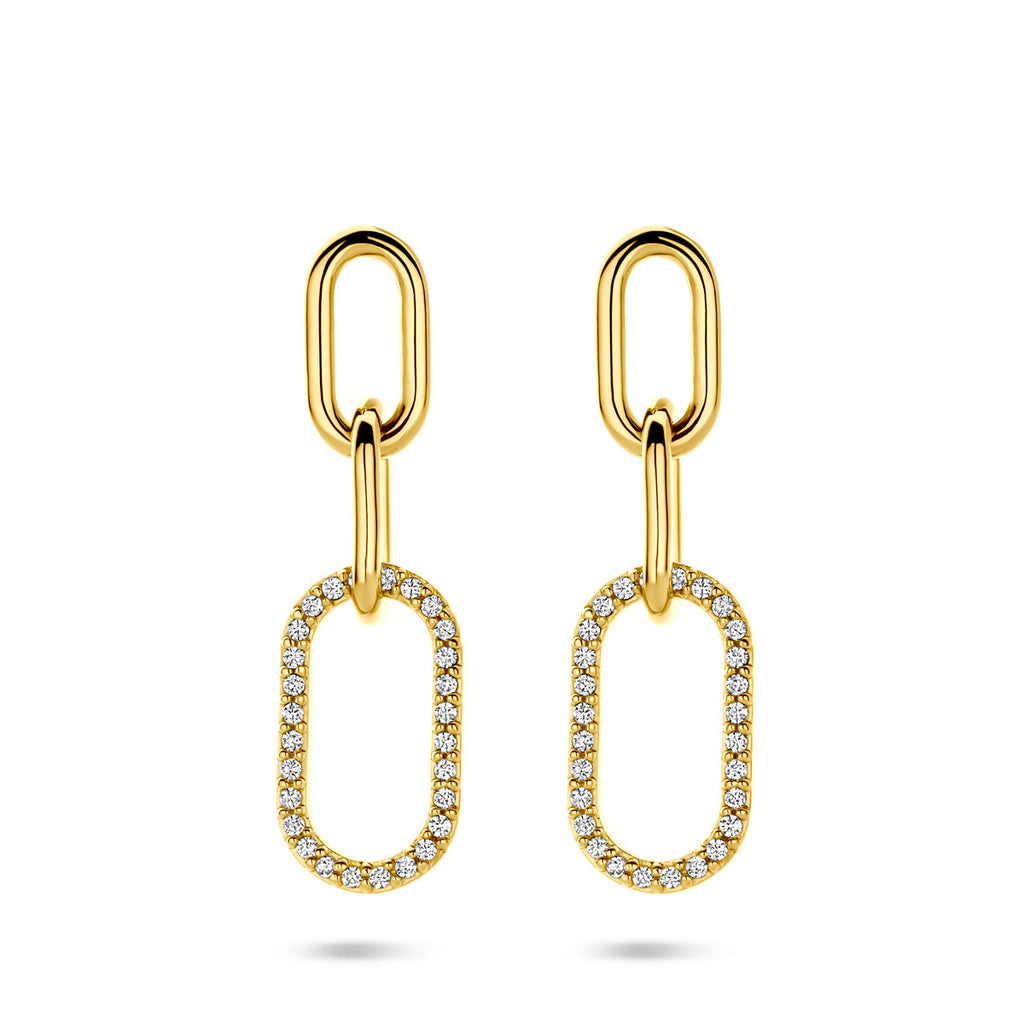 Goud geel op Zilver oorhangers