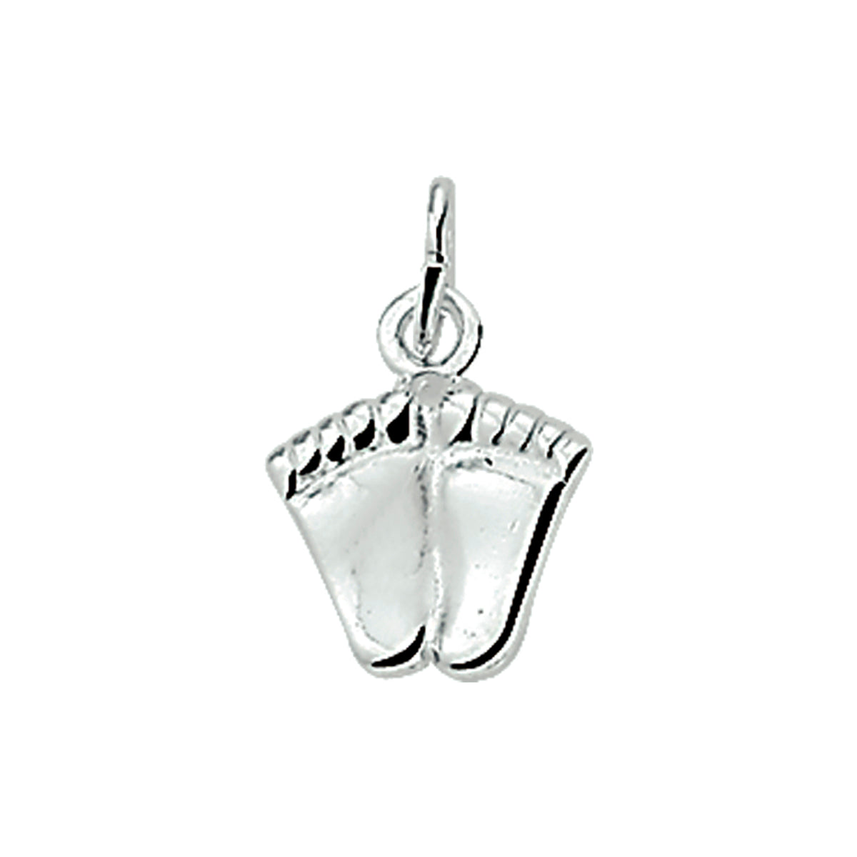 Zilveren hanger 2 voetjes 10mm Dames