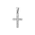 Zilver gerhodineerd kruis bedels