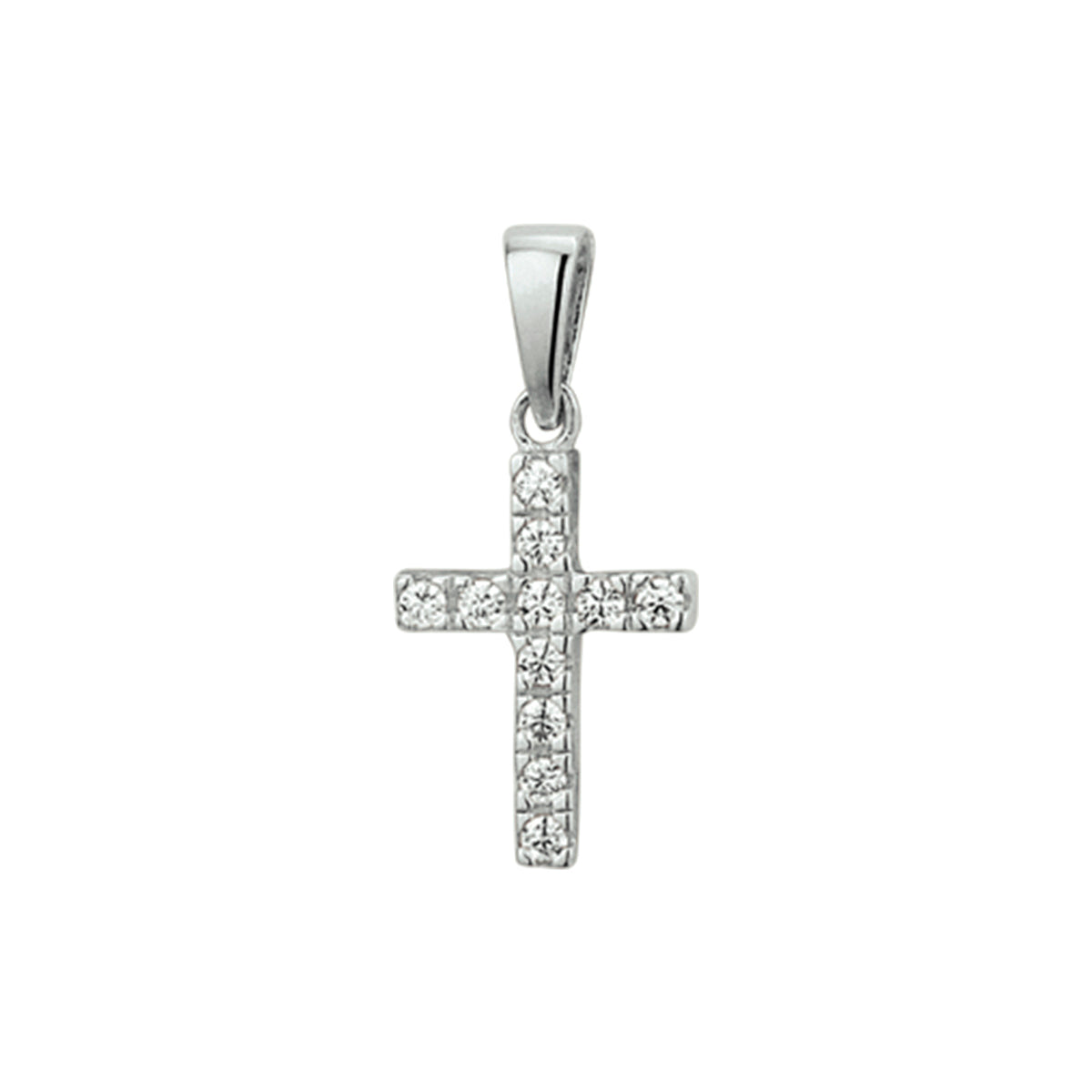 Zilver gerhodineerd kruis bedels