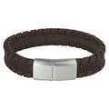 Armband leer donkerbruin 12 mm