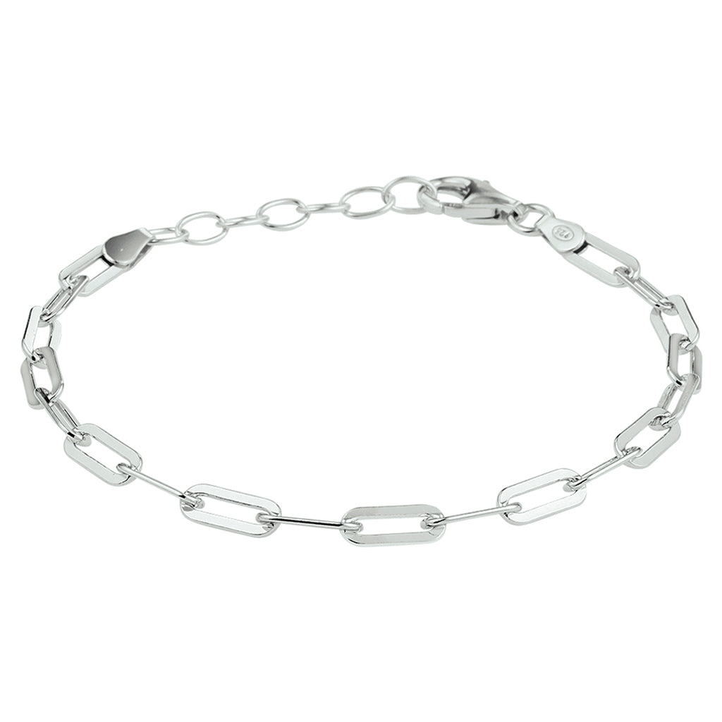Armband paperclip platte buis 3.8 mm 16 + 3 cm
