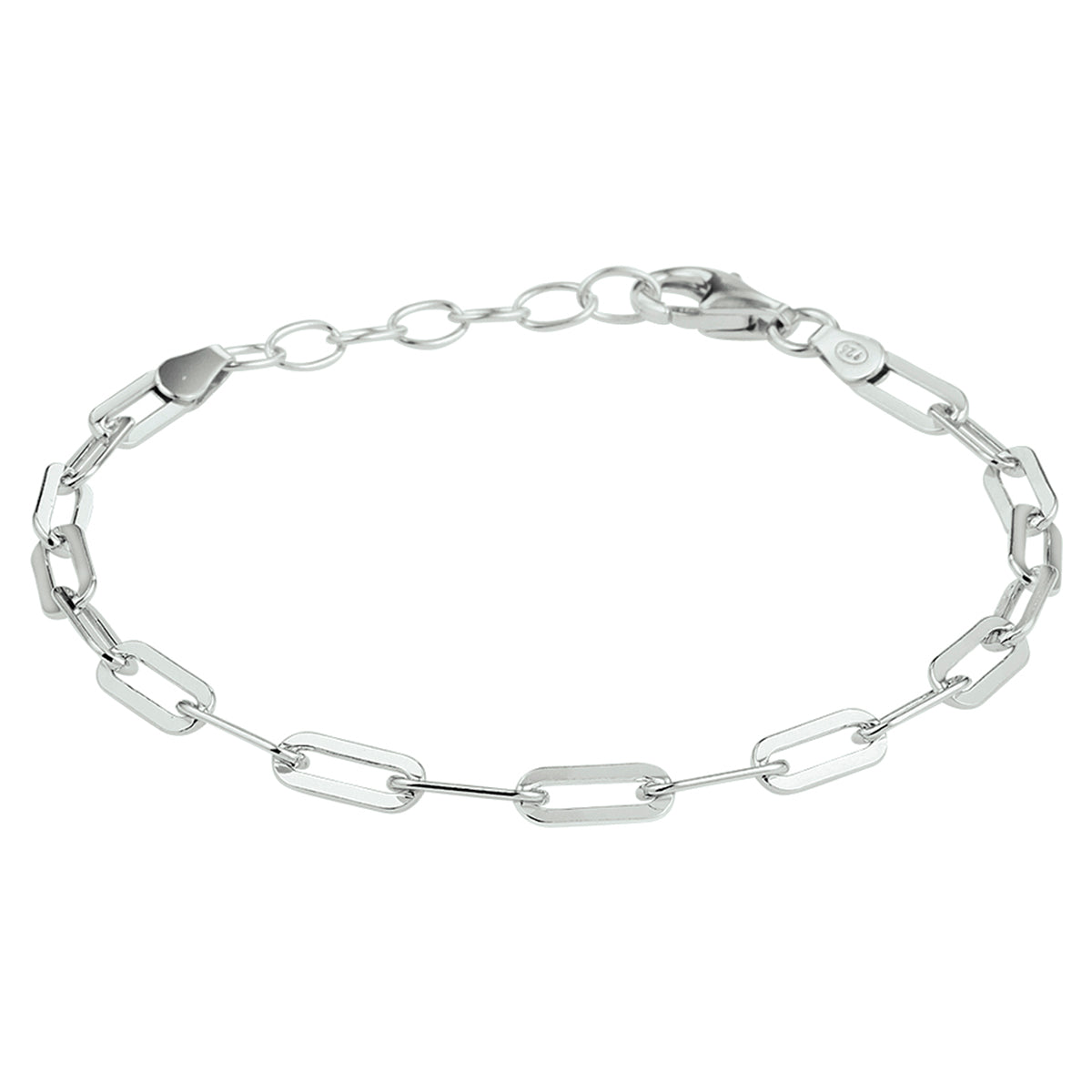 Armband paperclip platte buis 3.8 mm 16 + 3 cm