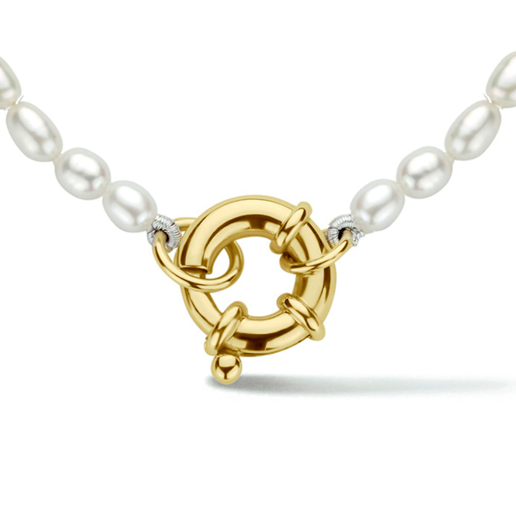 Collier parel 41 cm met groot springslot