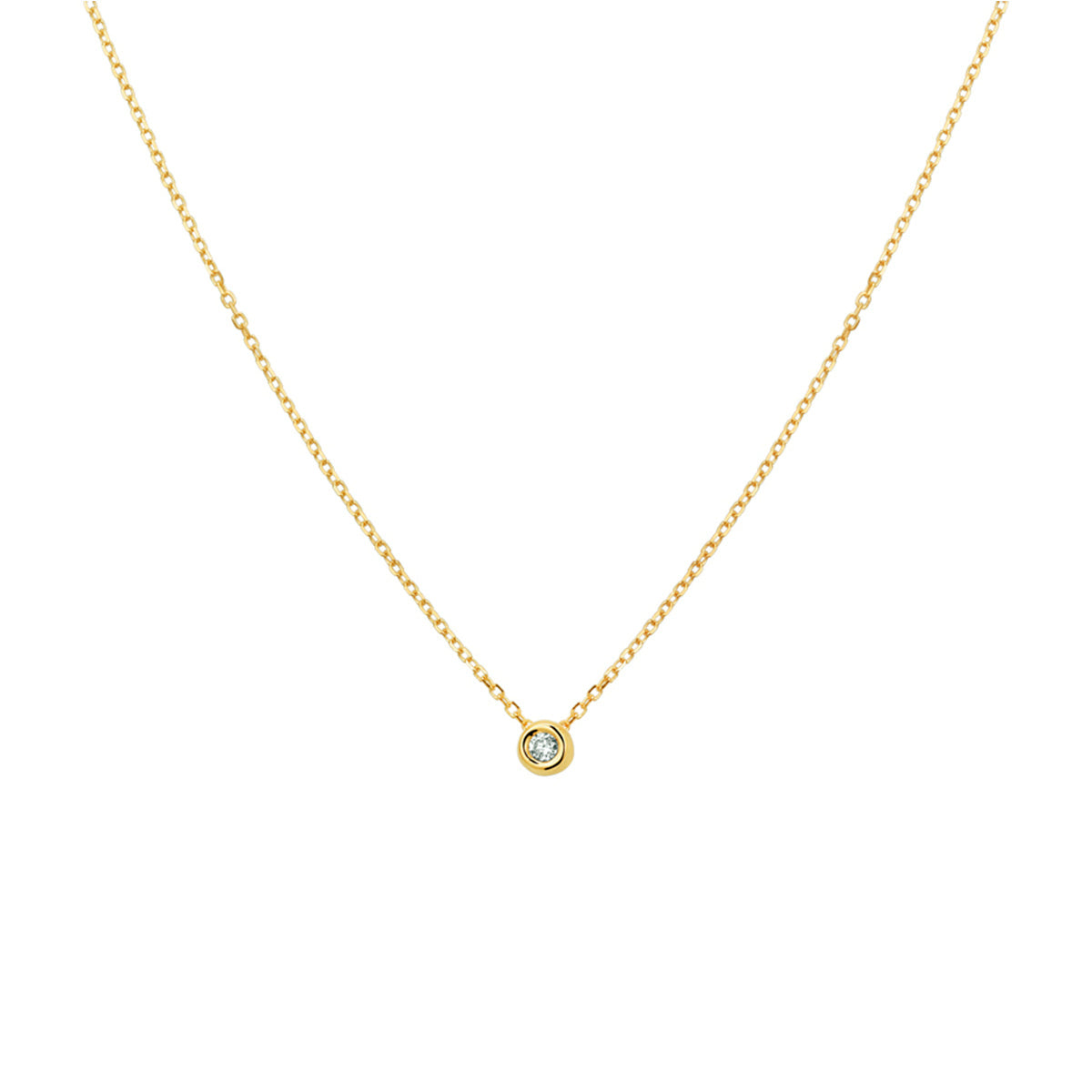 Collier - goud diamant 0.03cr