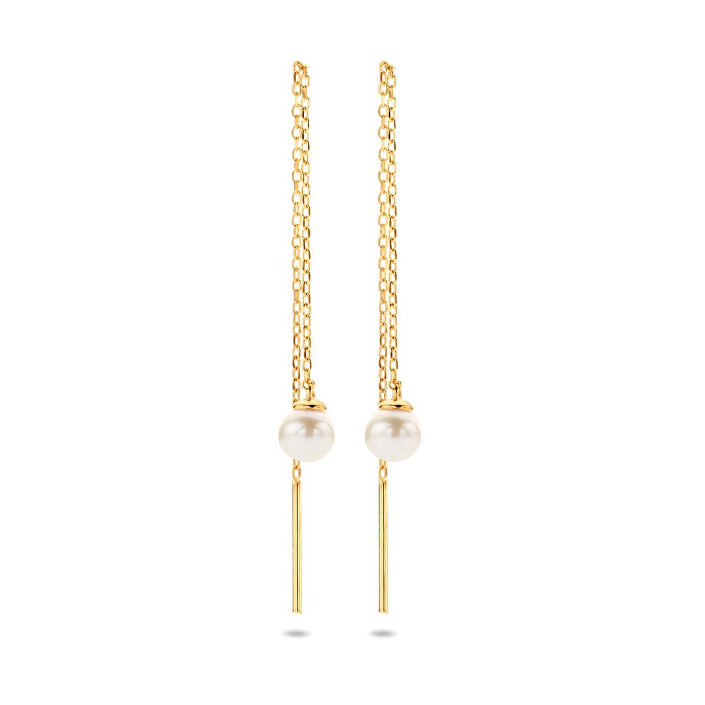 Oorhangers - goud parel