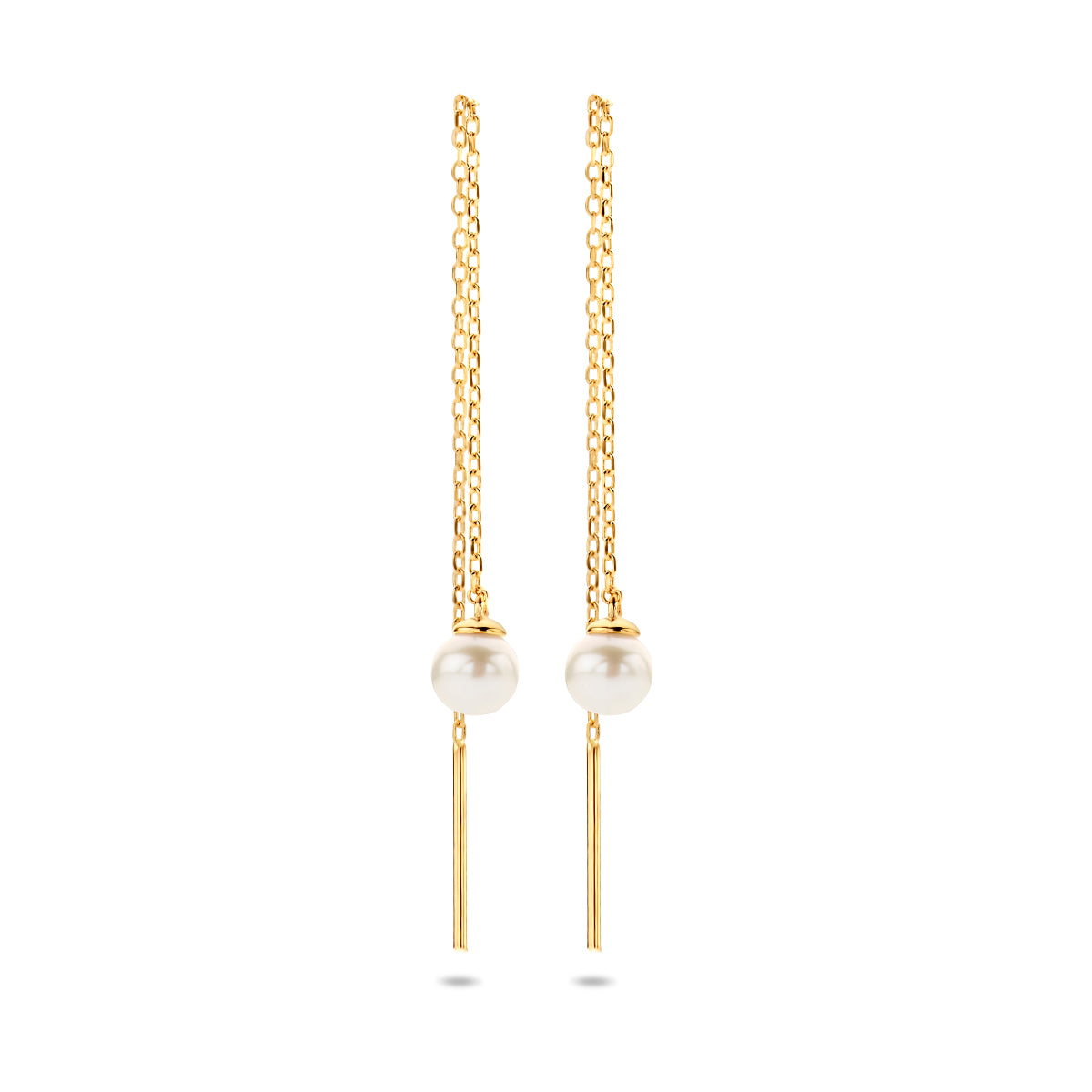 Oorhangers - goud parel