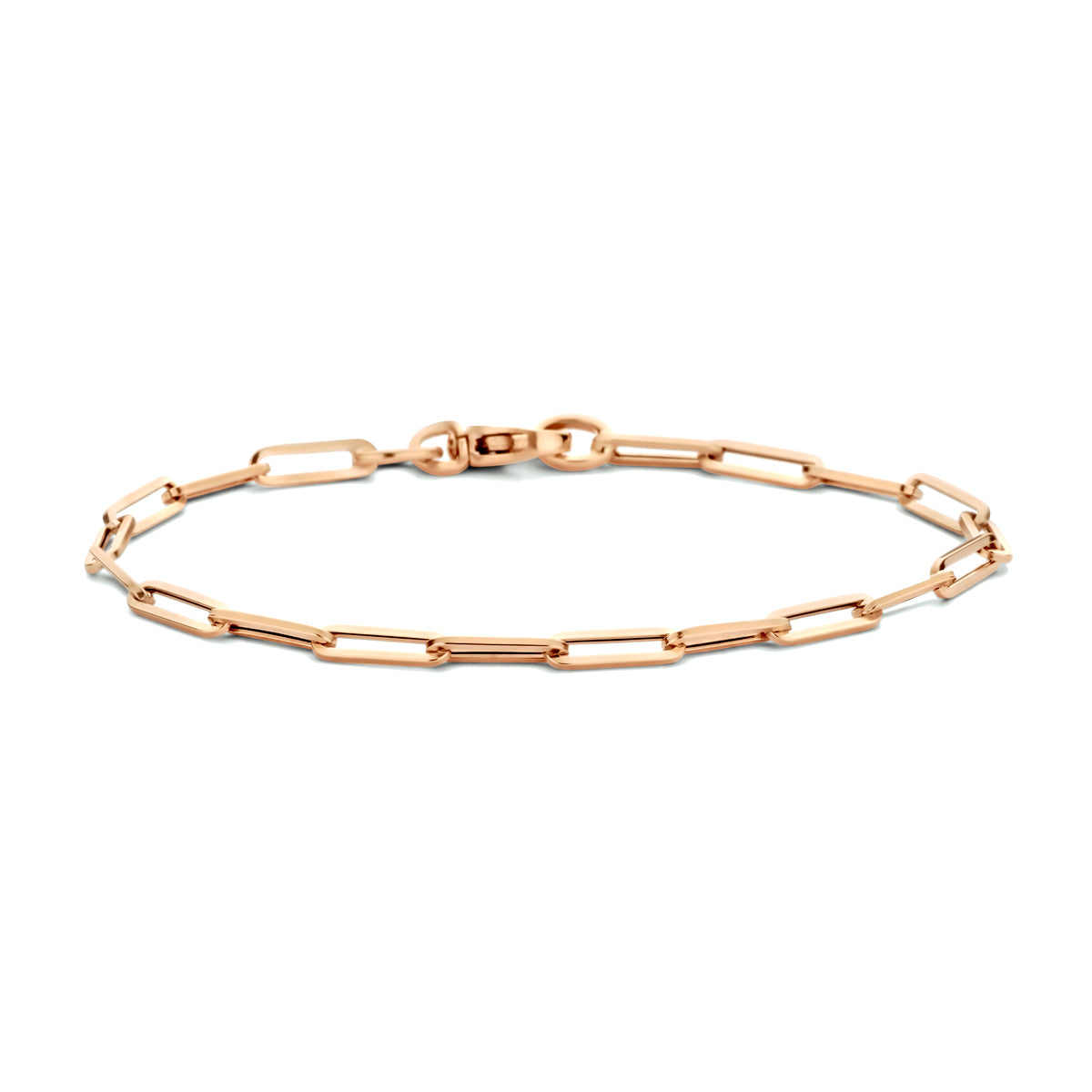 Rood gouden armband 14krt paperclip 18cm 3.0mm