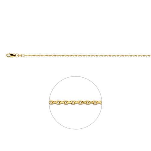 Collier anker gediamanteerd 1.3 mm