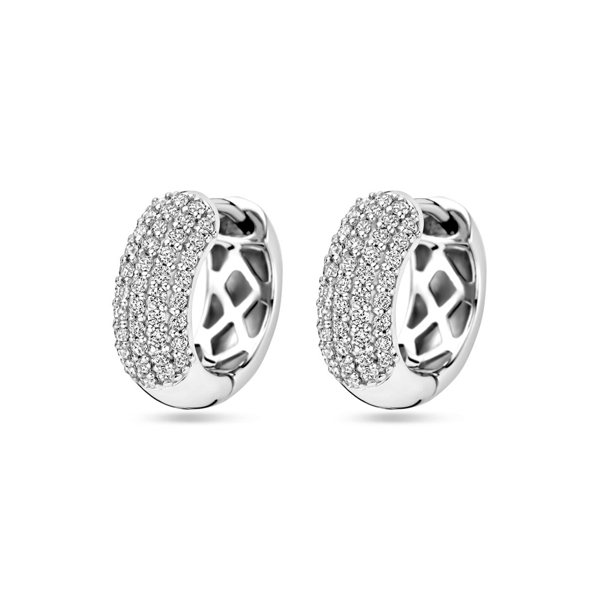 Klapoorringen zirkonia 16 mm