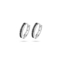 Klapoorringen zwart zirkonia