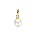 Geelgouden hanger met parel