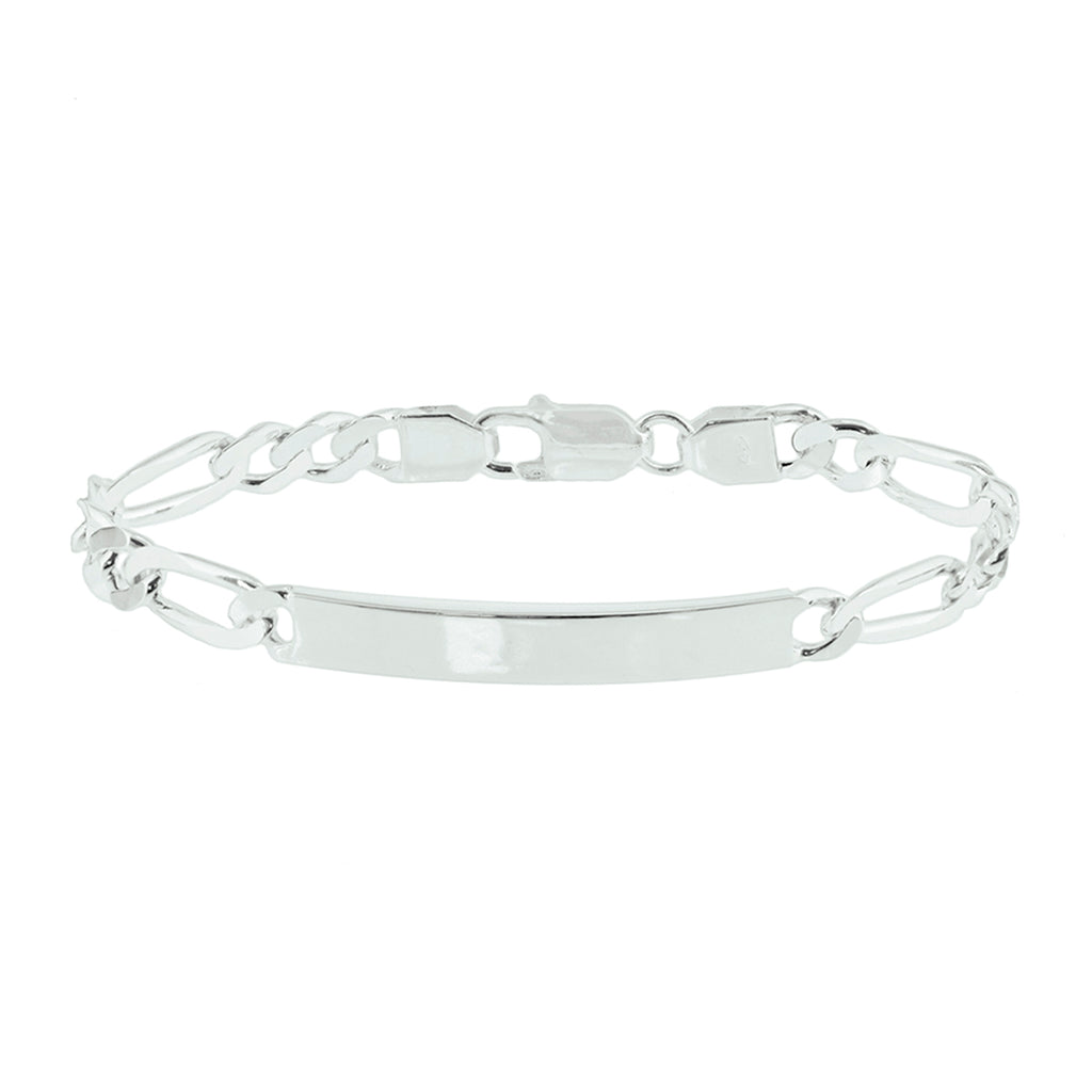 Graveerarmband figaro plaat 6.3 mm 19 cm