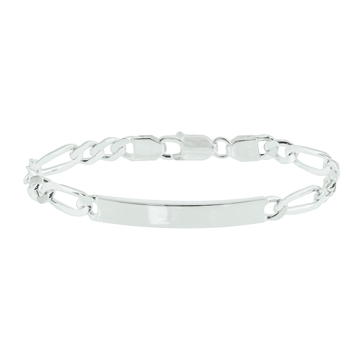 Graveerarmband figaro plaat 6.3 mm 19 cm