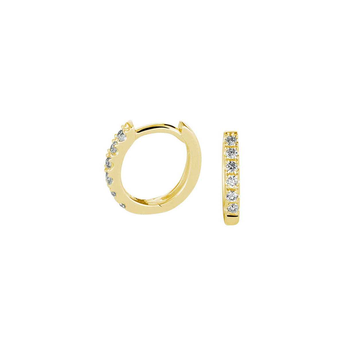 Klapoorringen diamant 0.10ct (2x0.05ct) g si