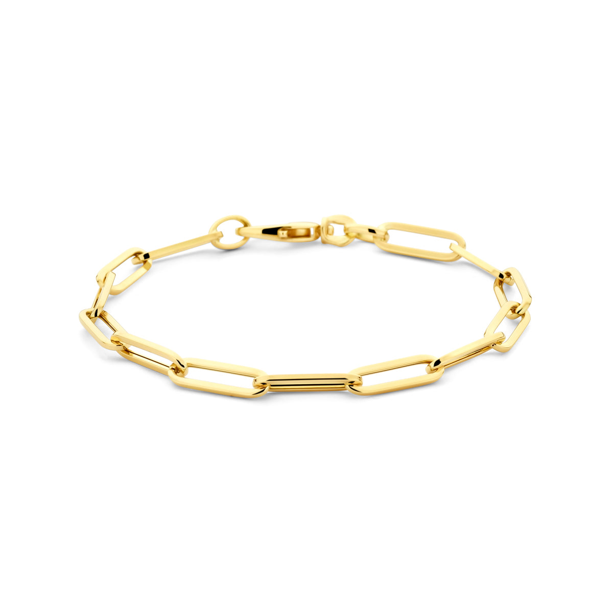 Armband paperclip vierkante buis 4.5 mm 19 cm