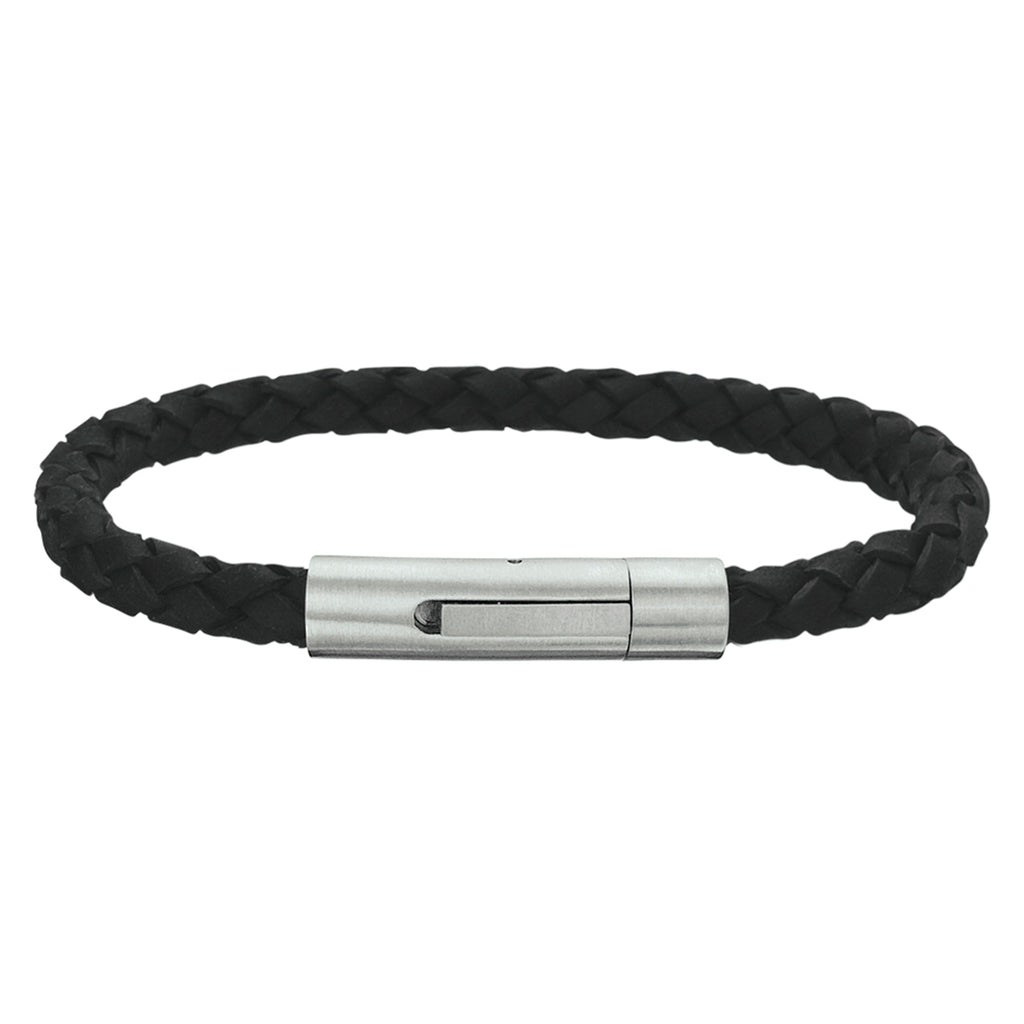 Armband - leer staal