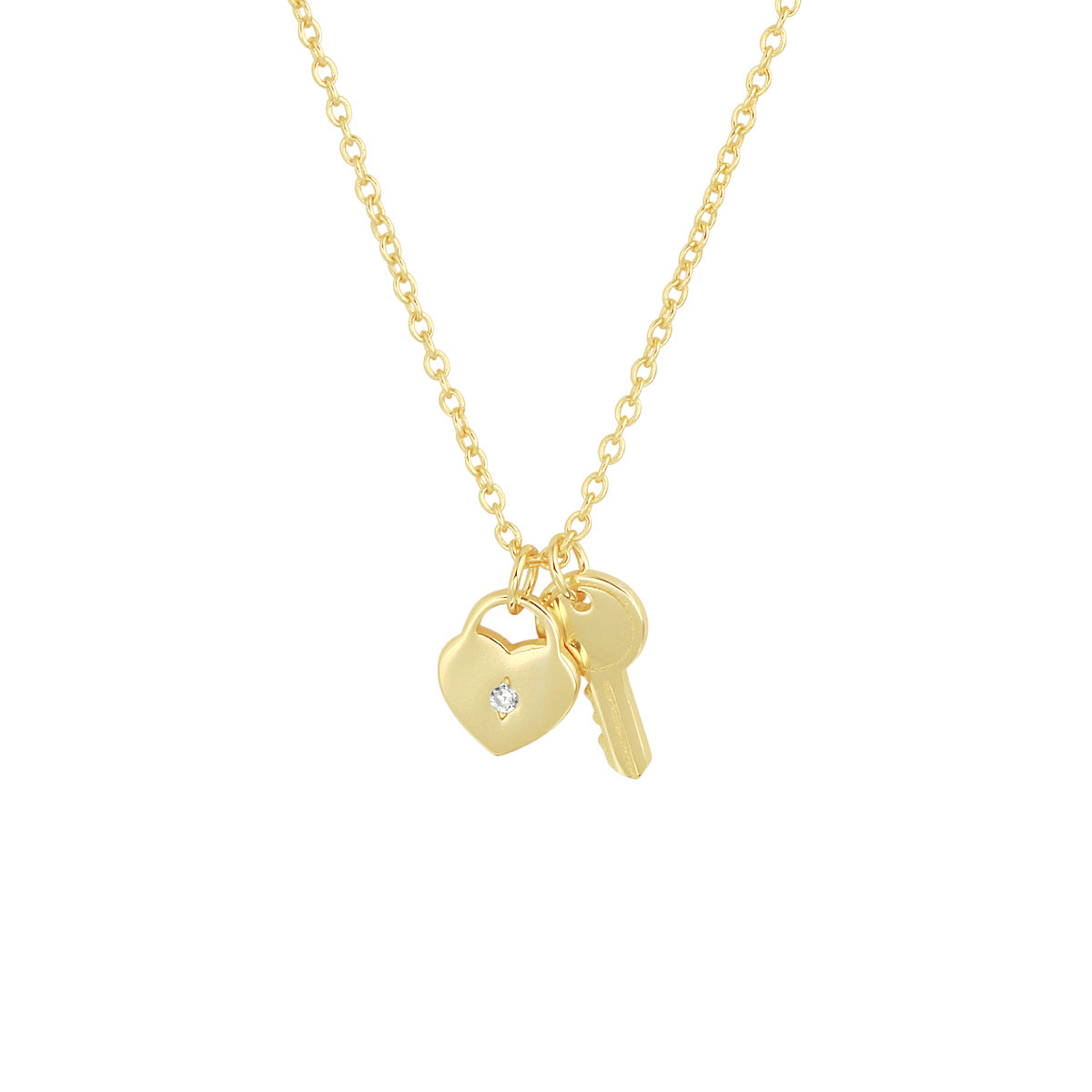 Collier hart en sleutel 41 + 4 cm