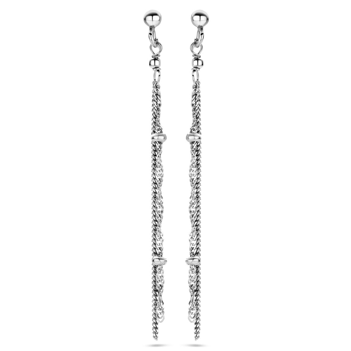 Zilver gerhodineerd oorhangers
