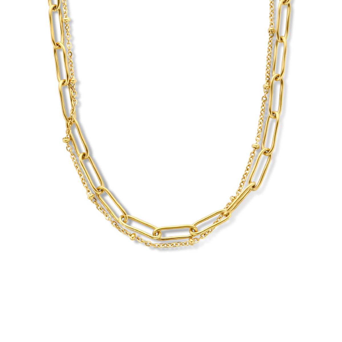 Multi-collier anker en paperclip ronde buis 4.0 mm 43 + 3 cm ion plating