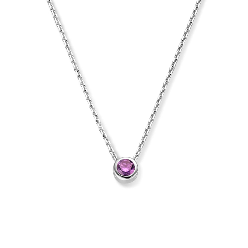 Collier met geboortesteen zirkonia 41 + 4 cm