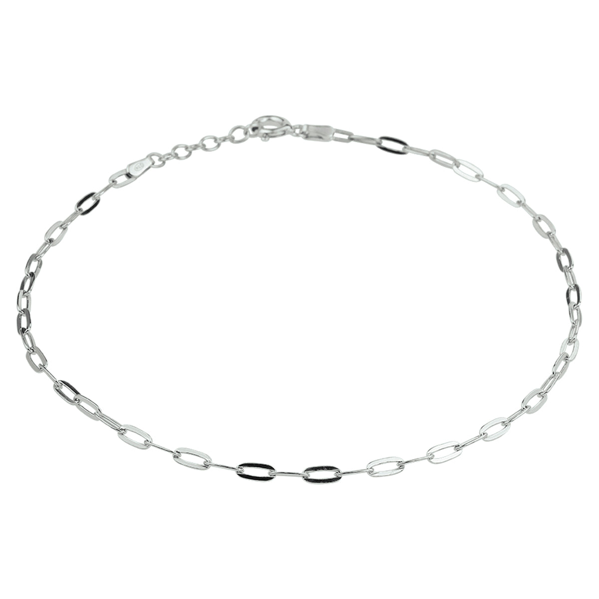 Enkelbandje paperclip platte buis 2.4 mm