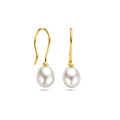 Gouden oorhanger met zoetwaterparel 6.5mm