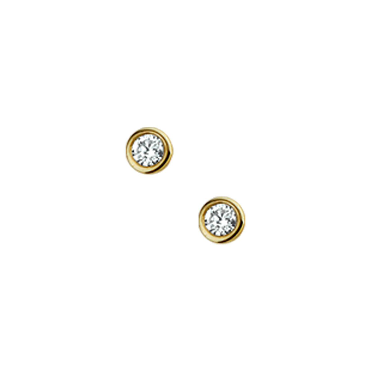 Oorstekers - goud diamant 2x0.05crt 3mm