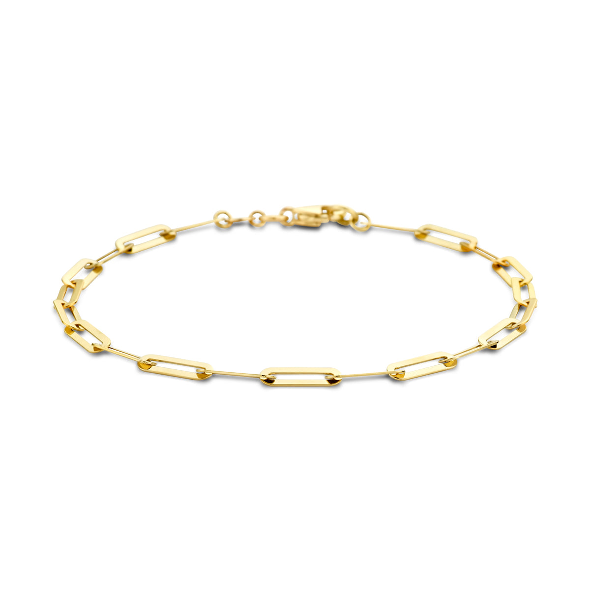 Armband paperclip schakel - goud